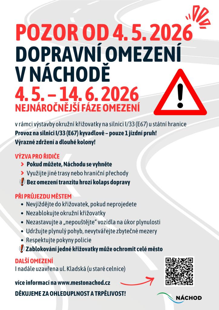 DOPRAVNÍOMEZENÍ V NÁCHODĚ 4. 5. – 14. 6. 2026 1